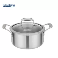Semioala inox + capac sticla 20x10 cm, 2.8L, Atomic3, Cooking by Heinner