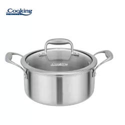 Semioala inox + capac sticla 20x10 cm, 2.8L, Atomic3, Cooking by Heinner