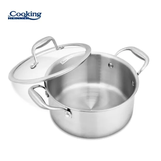 Semioala inox + capac sticla 24x12 cm, 5L, Atomic3, Cooking by Heinner