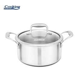 Semioala inox + capac sticla 24x12 cm, 5L, Atomic3, Cooking by Heinner