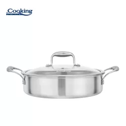 Cratita inox + capac sticla 26x7 cm, 3.5l, Atomic3, Cooking by Heinner