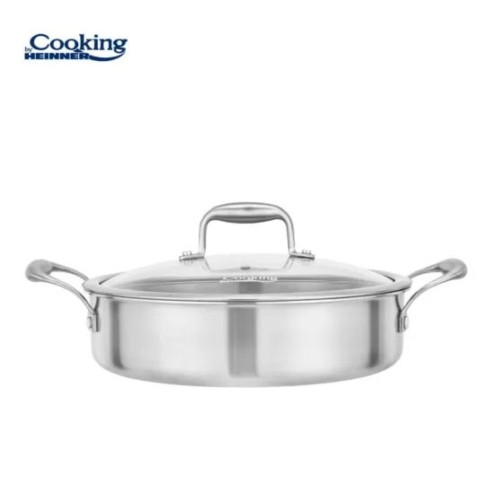 Cratita inox + capac sticla 26x7 cm, 3.5l, Atomic3, Cooking by Heinner