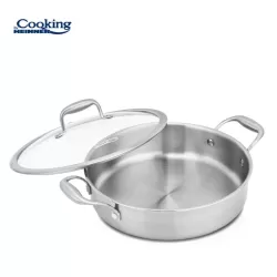 Cratita inox + capac sticla 26x7 cm, 3.5l, Atomic3, Cooking by Heinner