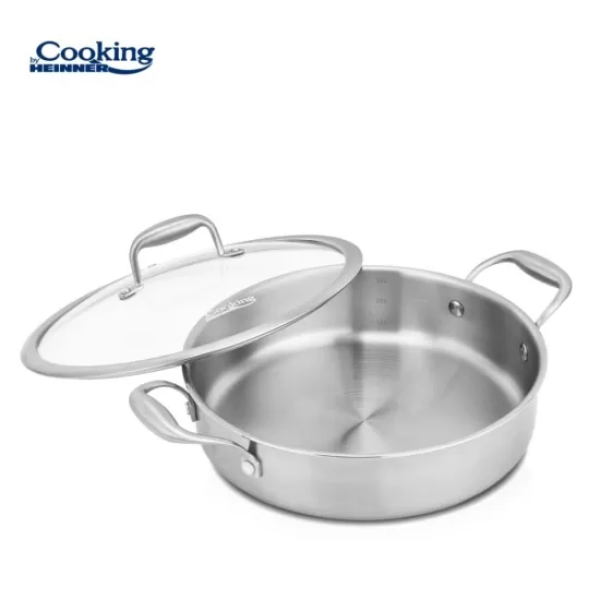 Cratita inox + capac sticla 26x7 cm, 3.5l, Atomic3, Cooking by Heinner