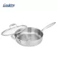 Tigaie adanca inox + capac sticla 28x7.5 cm, Atomic3, Cooking by Heinner