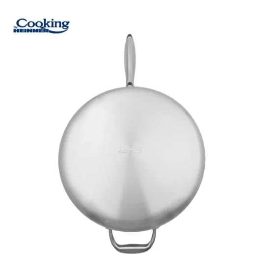 Tigaie adanca inox + capac sticla 28x7.5 cm, Atomic3, Cooking by Heinner