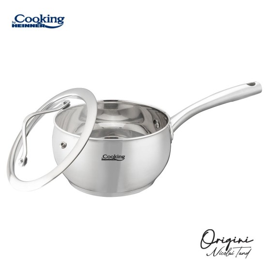 Cratita cu capac sticla Cooking by Heinner - Origini Chef Nicolai Tand, inox, inductie, 16 x 9 cm, 1.8 L