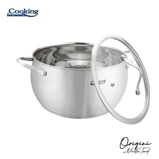 Oala cu capac sticla Cooking by Heinner - Origini Chef Nicolai Tand, inox, inductie, 16 x 9 cm, 1.8 L
