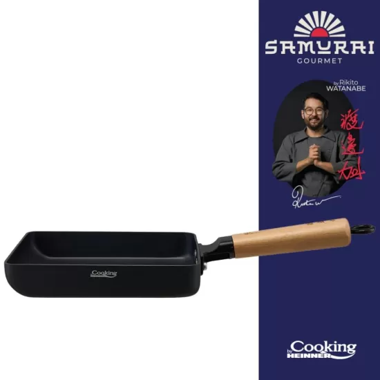 Tigaie jade Cooking by Heinner - Samurai Gourmet by Rikito Watanabe, invelis ceramic, inductie, 18 x 15 x 3.4 cm