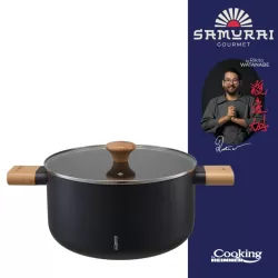 Oala cu capac Cooking by Heinner - Samurai Gourmet by Rikito Watanabe, invelis ceramic, inductie, 24 x 12.5 cm, 5.3 L