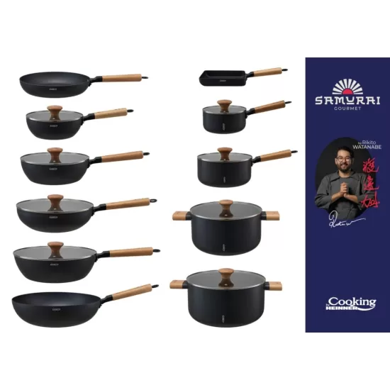 Cratita cu capac Cooking by Heinner - Samurai Gourmet by Rikito Watanabe, invelis ceramic, inductie, 16 x 7.5 cm, 1.4 L