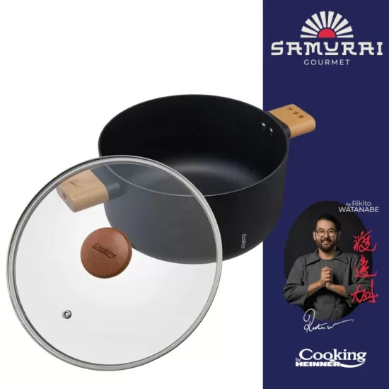 Oala cu capac Cooking by Heinner - Samurai Gourmet by Rikito Watanabe, invelis ceramic, inductie, 28 x 14 cm, 7.8 L