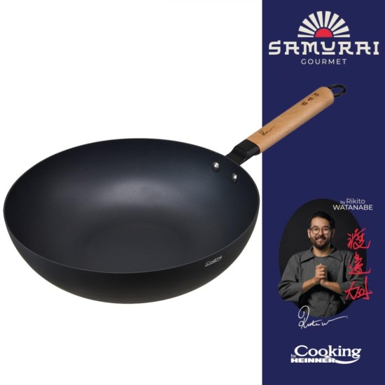 Tigaie wok Cooking by Heinner - Samurai Gourmet by Rikito Watanabe, invelis ceramic, inductie, 32 x 9 cm