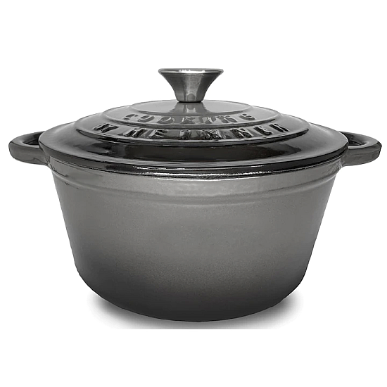 Cratita Cooking by Heinner Marble Grey cu capac, fonta emailata, 22X9.5 cm, 2.9 L