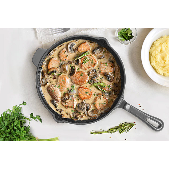 Tigaie Cooking by Heinner Marble Grey, fonta emailata, 26x5 cm