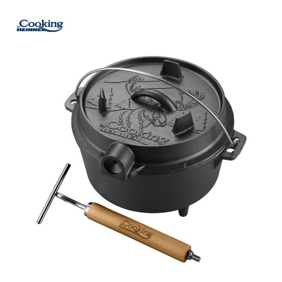 Ceaun fonta pura cu capac Cooking by Heinner Nature, 37 x 18 cm, 12 L