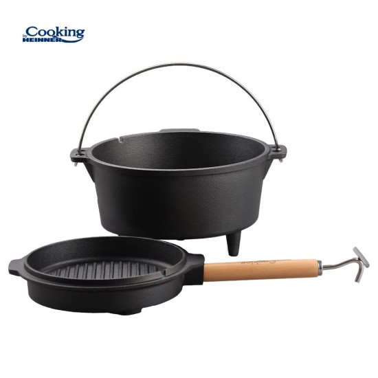 Ceaun fonta pura cu capac Cooking by Heinner Nature, 37 x 18 cm, 12 L