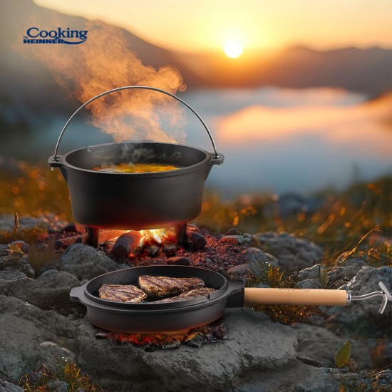 Ceaun fonta pura cu capac Cooking by Heinner Nature, 37 x 18 cm, 12 L