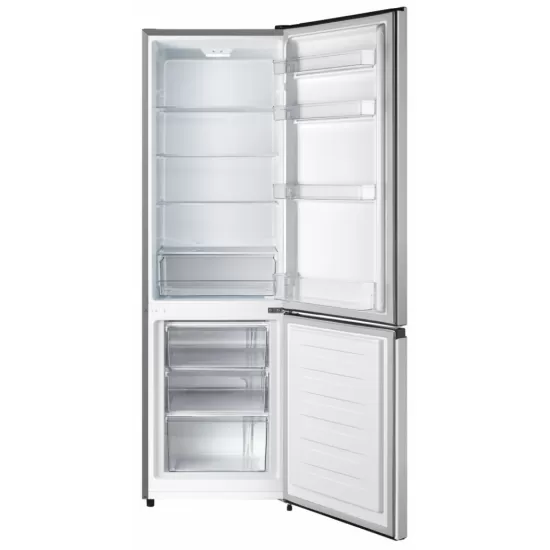 Combina frigorifica Heinner HC-HS269SE++, 269 l, Clasa E, Control mecanic, Iluminare LED, H 180 cm, Argintiu