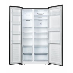 Side by side Heinner HSBS-HS519NFBKE++, 519 l, Full No Frost, Clasa E, Display touch, Alarma usa deschisa, H 1786 cm, Negru