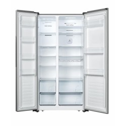 Side by side Heinner HSBS-HS519NFXE++, 519 l, Full No Frost, Clasa E, Display touch, Alarma usa deschisa, H 1786 cm, Inox