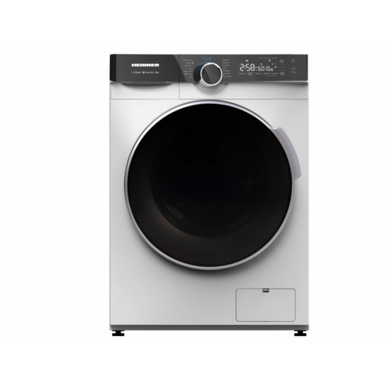 Masina de spalat rufe Heinner HWM-M914IVKA+++, 9kg, 1400 rpm, Clasa A, Motor inverter, 14 programe, Control touch, Display digital, Program rapid 15 min, Program spalare steam, Program baby care, Program sterilizare, Prespalare, Functie adaugare rufe, Alb