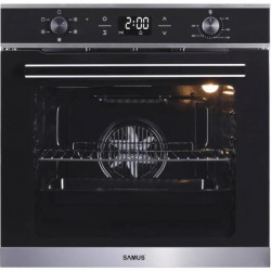 Cuptor incorporabil Samus SC625GDX5, Electric, 75 L, 5 functii, Display digital, Semi grill, Ghidaje interioare, Clasă energetică A, Indicator de gătire, Geam triplu Low-E, Negru