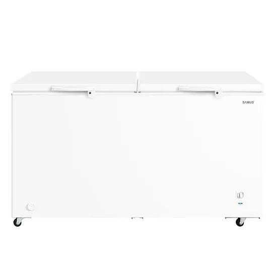 Lada frigorifica 2 in 1 Samus LS556E, 508 L, Clasa energetica E, Capacitate de congelare 23kg/24h, Clasa energetica E, Panou de control cu indicator luminos, Orificiu pentru drenaj, Alb