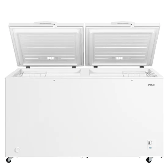 Lada frigorifica 2 in 1 Samus LS556E, 508 L, Clasa energetica E, Capacitate de congelare 23kg/24h, Clasa energetica E, Panou de control cu indicator luminos, Orificiu pentru drenaj, Alb