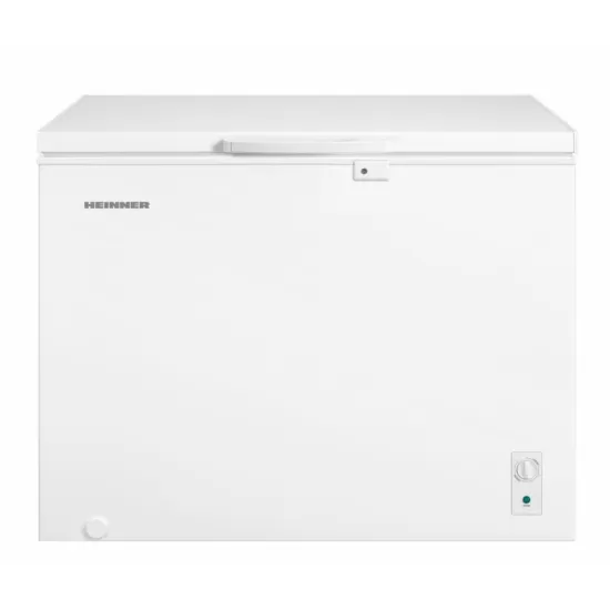 Lada frigorifica HEINNER HCF-M293INVCE++, 293 L, Clasa E, Convertibila(Frigider/Congelator), Compresor inverter, Control mecanic, Termostat ajustabil, Luminare LED, Maner extern cu incuietoare, 2 cosuri, Rezistenta la frig, Alb