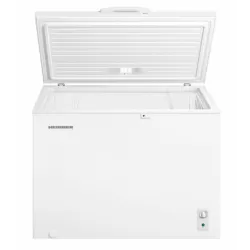 Lada frigorifica HEINNER HCF-M293INVCE++, 293 L, Clasa E, Convertibila(Frigider/Congelator), Compresor inverter, Control mecanic, Termostat ajustabil, Luminare LED, Maner extern cu incuietoare, 2 cosuri, Rezistenta la frig, Alb