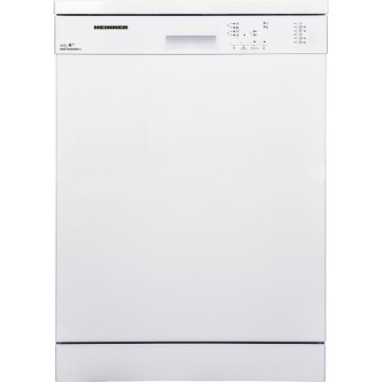 Masina de spalat vase Heinner HDW-FS6006WE++, 12 Seturi, 6 programe, Clasa E, Half load, Aquastop, 60 cm, Alb