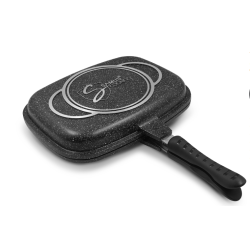 Tigaie grill dubla din aluminiu turnat Samus, 32x25x7 cm - TOL3232-GC, TOLEDO LINE