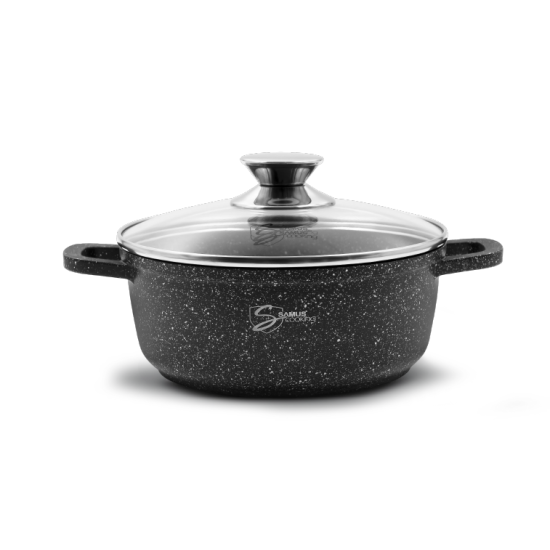 Oala cu capac din aluminiu turnat Samus, 20x8.5 cm, 2.3L - TOL20-OC, Toledo Line