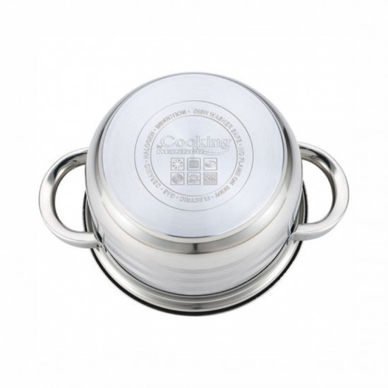 Oala cu capac Cooking by Heinner Myra, inox, inductie, 18 x 10.5 cm, 2.5 L