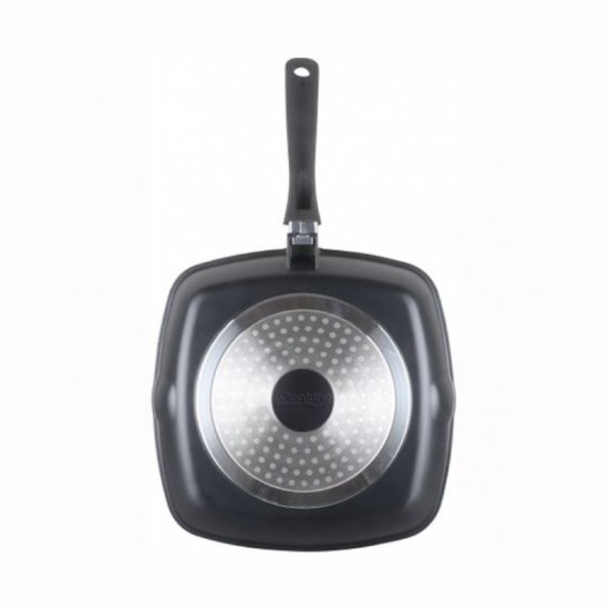 Tigaie grill din aluminium cu capac Dark Line 28 x 4.5 cm