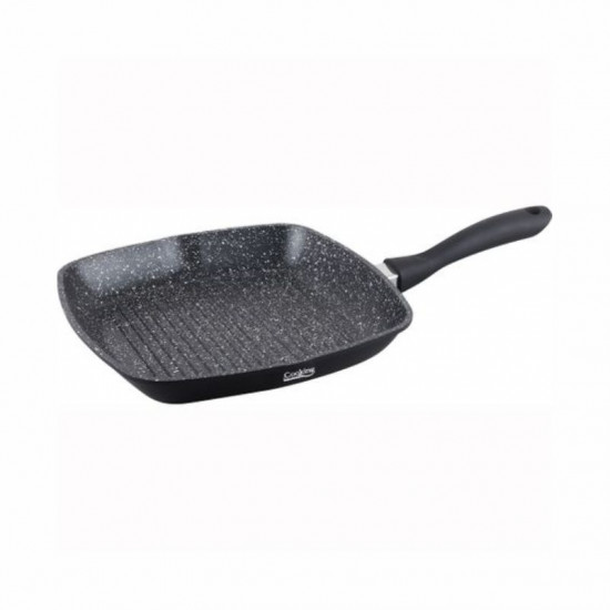 Tigaie grill din aluminium cu capac Dark Line 28 x 4.5 cm