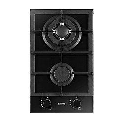 Plita incorporabila Samus PSG-32SG2, 2 arzatoare, 29.4 cm, Sticla Neagra