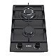 Plita incorporabila Samus PSG-32SMGN1, 2 Arzatoare, Gratar fonta, Latime 29.4 cm, Aprindere electrica, Sticla Nano neagra mata