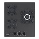 Plita incorporabila Samus PSG-43SMGN1, 3 Arzatoare gaz, Gratare individuale fonta, Latime 45 cm, Aprindere electrica, Sticla Nano neagra mata