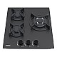 Plita incorporabila Samus PSG-43SMGN1, 3 Arzatoare gaz, Gratare individuale fonta, Latime 45 cm, Aprindere electrica, Sticla Nano neagra mata