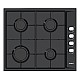 Plita incorporabila Samus PSG-64SB, Latime 58 cm, 4 arzatoare pe gaz, Gratare metalice, Aprindere electrica, Negru