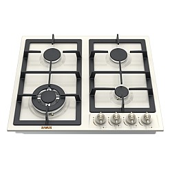 Plita incorporabila Samus PSG-64VS2, 4 Arzatoare pe gaz, Latime 58 cm, Gratare fonta, Sisteme de siguranta la arzatoare, Aprindere electrica, Bej