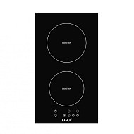 Plita incorporabila Samus PSI-32BG4, Inductie, 2 zone de gatit, Touch control, 9 setari putere, Timer, Blocare acces copii, L 30 cm, Sticla ceramica neagra