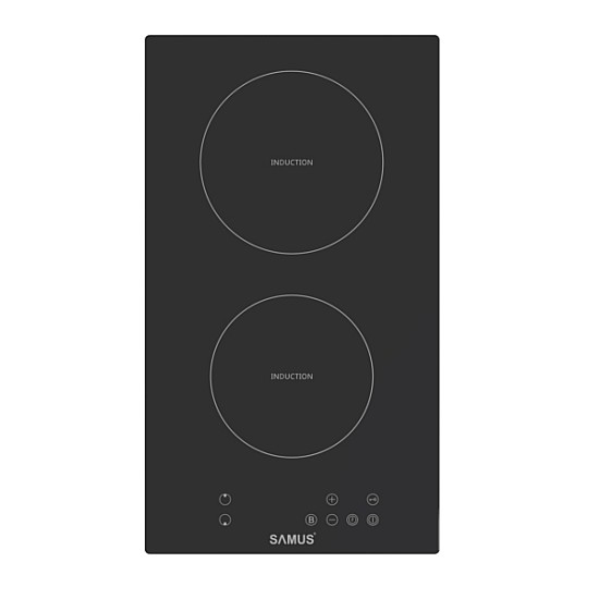 Plita incorporabila inductie Samus PSI-32BMG6, 2 Zone de gatit, Latime 30 cm, Touch Control, 3500 W, Timer digital, Setari putere in 9 trepte, Sticla ceramica neagra mata