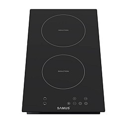 Plita incorporabila inductie Samus PSI-32BMG6, 2 Zone de gatit, Latime 30 cm, Touch Control, 3500 W, Timer digital, Setari putere in 9 trepte, Sticla ceramica neagra mata