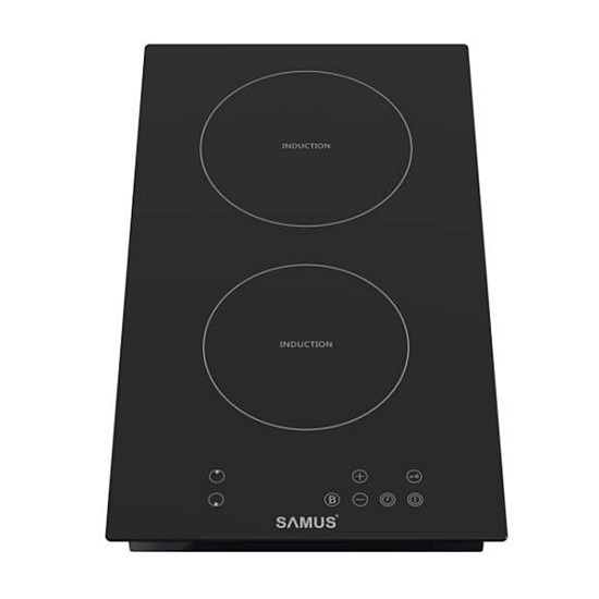 Plita incorporabila inductie Samus PSI-32BMG6, 2 Zone de gatit, Latime 30 cm, Touch Control, 3500 W, Timer digital, Setari putere in 9 trepte, Sticla ceramica neagra mata