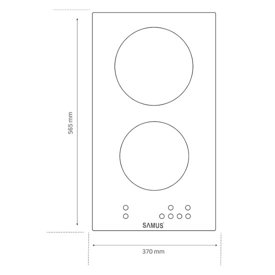 Plita incorporabila inductie Samus PSI-32BMG6, 2 Zone de gatit, Latime 30 cm, Touch Control, 3500 W, Timer digital, Setari putere in 9 trepte, Sticla ceramica neagra mata