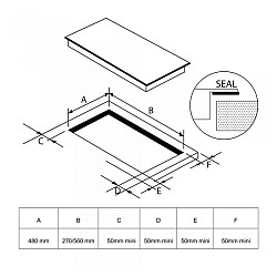 Plita incorporabila inductie Samus PSI-43BG1, sticla ceramica termorezistenta, 5800W putere totala Negru