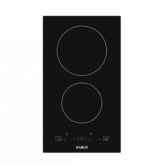 Plita incorporabila Samus PSVE-32BG3, Vitroceramica, 2 arzatoare, 30 cm, Touch Control, Timer, Negru